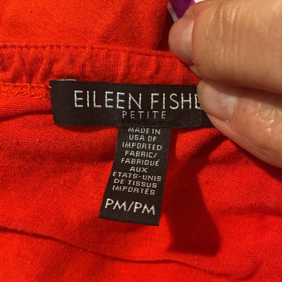 Eileen Fisher Long Sleeve Knit Tunic Top Shirttail Hem Petite Medium PM Red - Picture 11 of 12